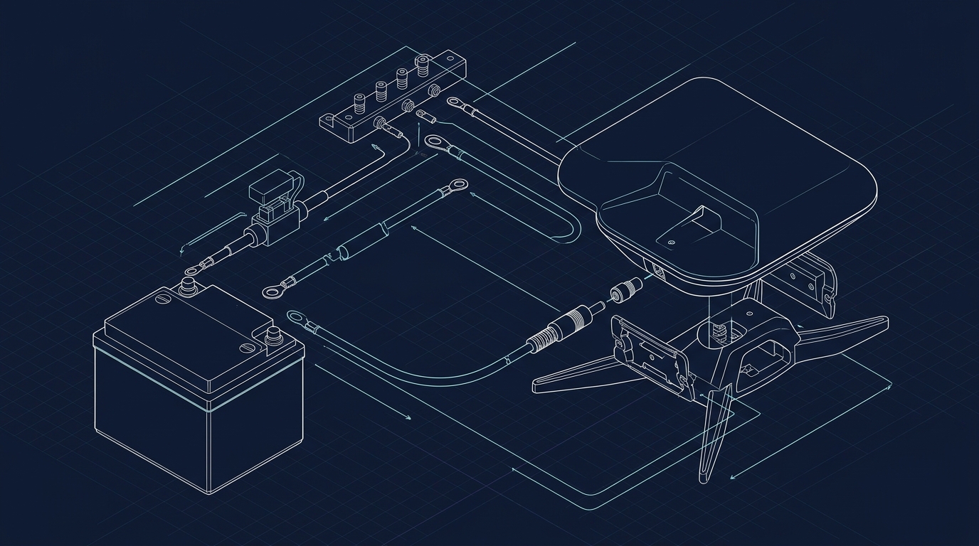 Direct 12V DC auxiliary power wiring schematic for Starlink Mini in an RV