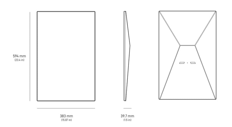 Graphical representation of Starlink Stardard 4 X and Standard 4 dish and it's dimensions