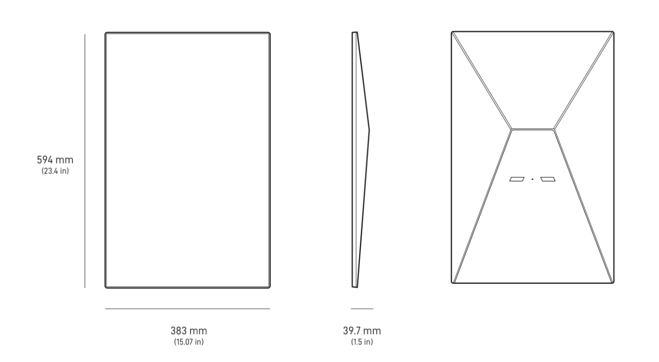 Graphical representation of Starlink Stardard 4 X and Standard 4 dish and it's dimensions